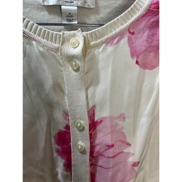 NWOT Liz Claiborne Knit Floral Sweater Cardigan‎ Small - Picture 3 of 6